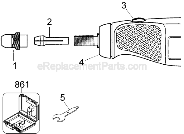 Page A Diagram and Parts List for RTX-4 Type 1 Black and Decker Multi-Tool